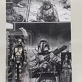 Black rub Fett on comic card back