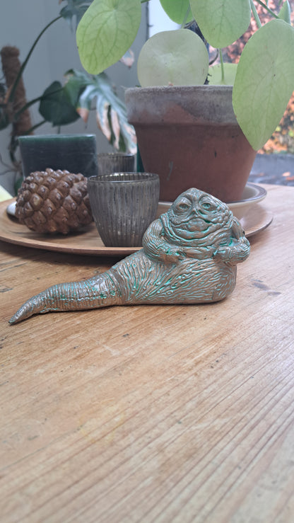 Custom Plaster of Paris Cast Jabba the Hutt in Verdigris Patina Finish